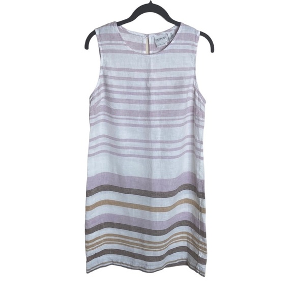 Rachel Zoe Linen Striped Dress size 8 sustainable vacation beach - Picture 2 of 6